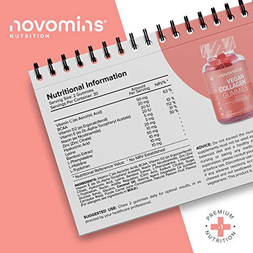Vegan Collagen Gummies – Advanced Superfood Blend – Vegan Collagen Alternative for Women and Men – Infused with Vitamin C novominsAu supplements