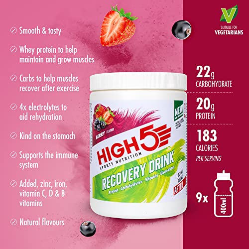 HIGH5 Recovery Drink | Whey Protein Isolate | Promotes Recovery | (Berry, 450g) HIGH5Au supplements