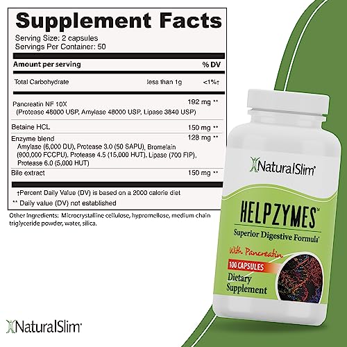 NaturalSlim Helpzymes Digestive Enzymes for Digestion, Bloating, Gas Reli NaturalSlimUS supplements