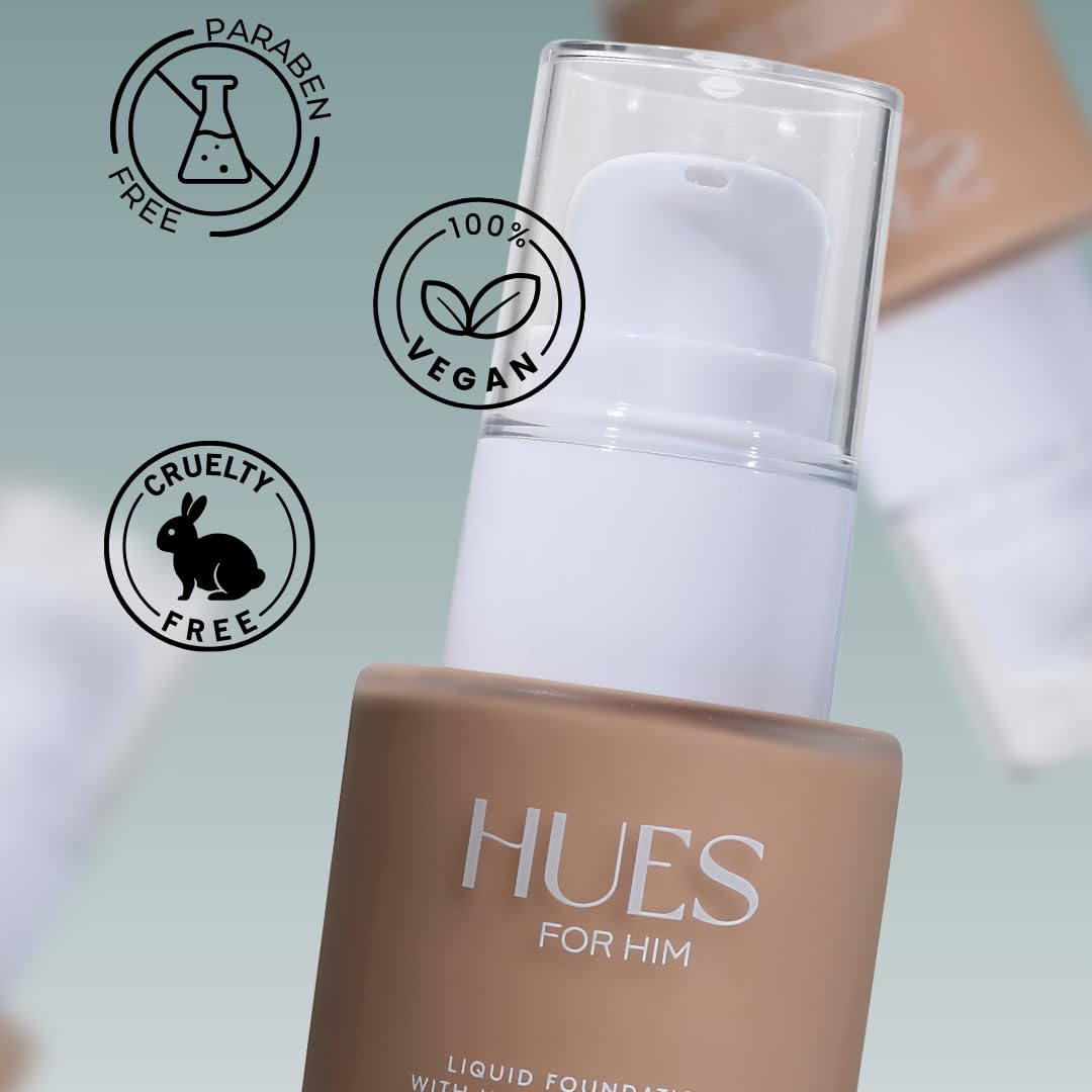Hues for Him Foundation for Men – Full-Coverage, Lightweight & Hydrating Fit | Natural Coverage | Oil Control & Perfect Fit for Men’s Faces | Available in 4 Shades | Fresh Canvas, .67oz HUES FOR HIMAu supplements