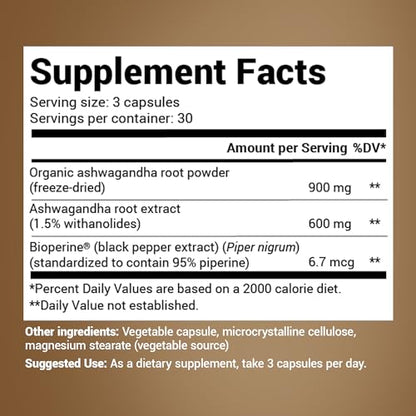 Dr. Berg Ashwagandha Capsules 1500mg - Includes Organic Ashwagandha Root Dr. Berg NutritionalsUS supplements