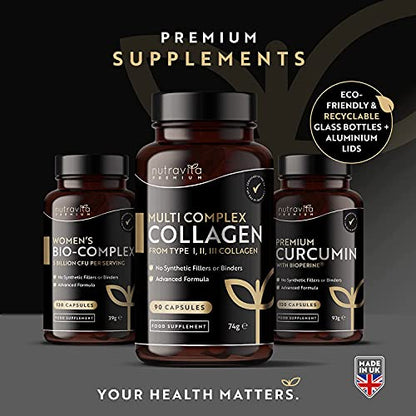 Premium Multi Collagen Protein Capsules with Type I, II, III - Includes Hydrolysed Grass NutravitaUS supplements