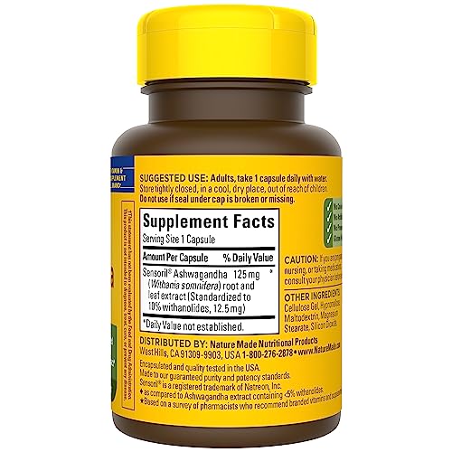 Nature Made Ashwagandha Capsules 125mg for Stress Support, 60 Capsules, 60 Day Supply Nature MadeAu supplements