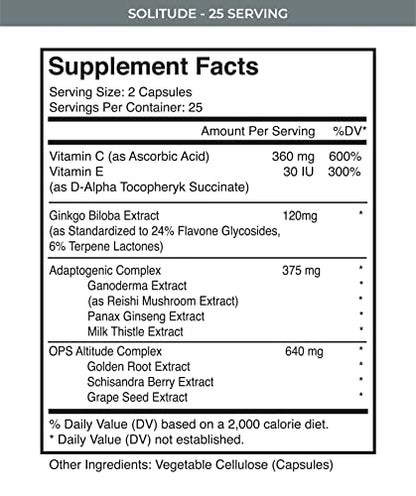 MTN OPS Solitude High-Altitude Performance Supplement (25 Servings), Black, One Size MTN OPSUS supplements