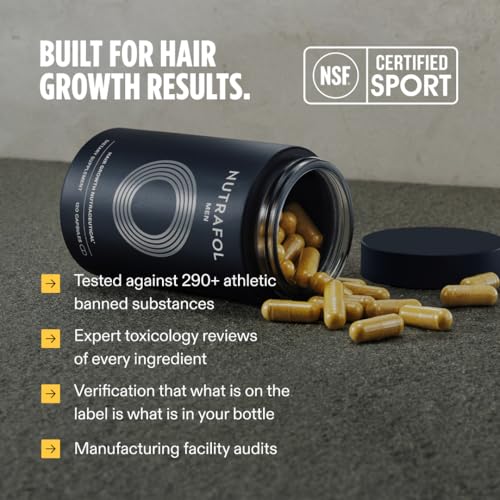 Nutrafol Men's Hair Growth Supplements, Clinically Tested for Visibly Thicker Hair and Scalp Coverage, Dermatologist Recommended - 1 Month Supply NutrafolUS supplements