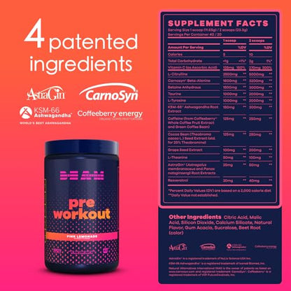 BEAM Be Amazing Vegan Pre-Workout Powder | Energy Booster Powdered Drink with All BEAMUS supplements