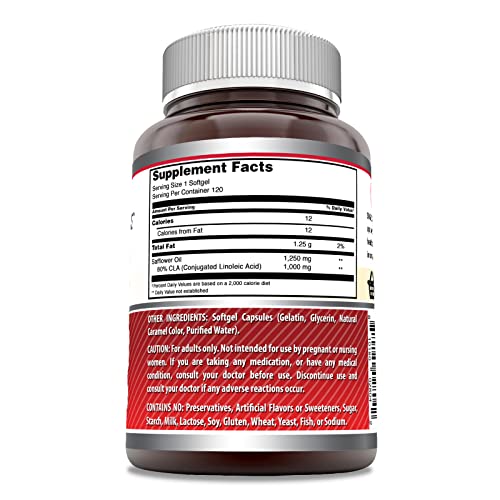 Amazing Formulas CLA | Conjugated Linoleic Acid Supplement | 1250 Mg | 120 Softgels Amazing NutritionUS supplements