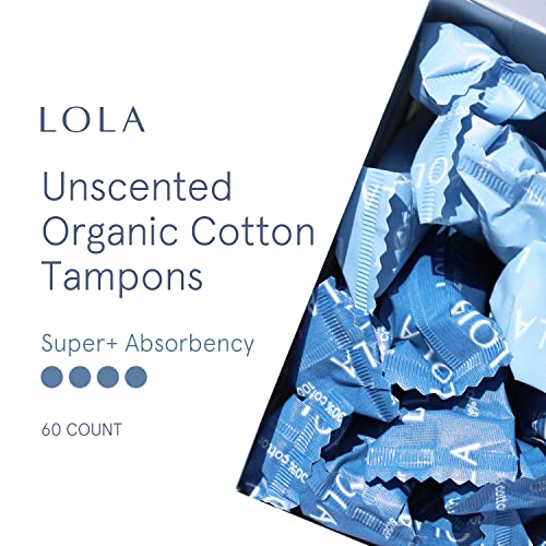 LOLA Organic Cotton Tampons, 60 Count - Super Plus Tampons, Period Feminine Hygiene Products LOLAAu supplements