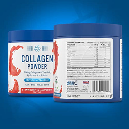 Applied Nutrition Collagen Powder - Strawberry & Raspberry Flavour - 5000mg Hydrolysed Bovine Flavoured Collagen Applied NutritionUS supplements