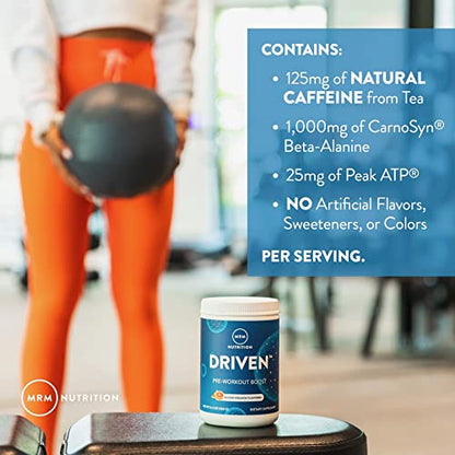MRM Nutrition Driven Pre-Workout Powder | Mixed Berry Flavored | 125mg Caffeine | Pure MRMUS supplements