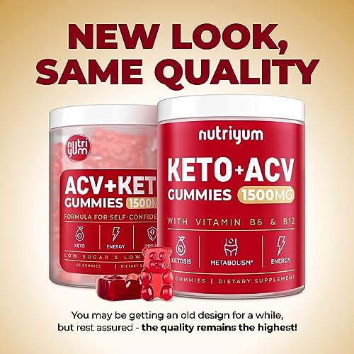 nutriyum Keto ACV Gummies 1500 mg - Apple Cider Vinegar Gummies with B6 & B12 nutriyumUS supplements