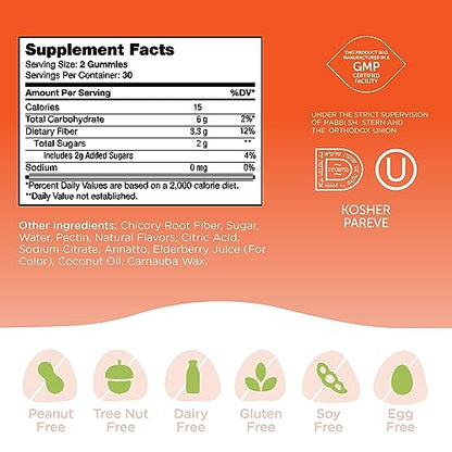 Zahler - Fiber Gummies for Adults & Kids (60 Count) Certified Kosher Adult & Kids Fiber Gummy ZahlerUS supplements
