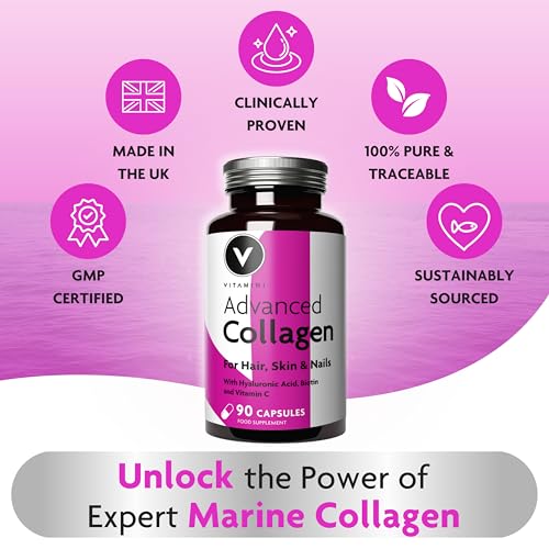 Premium Collagen Supplements for Women - High Strength Marine Collagen with Hyaluronic Acid, Biotin, Vitamin C & E V VitaminiAu supplements