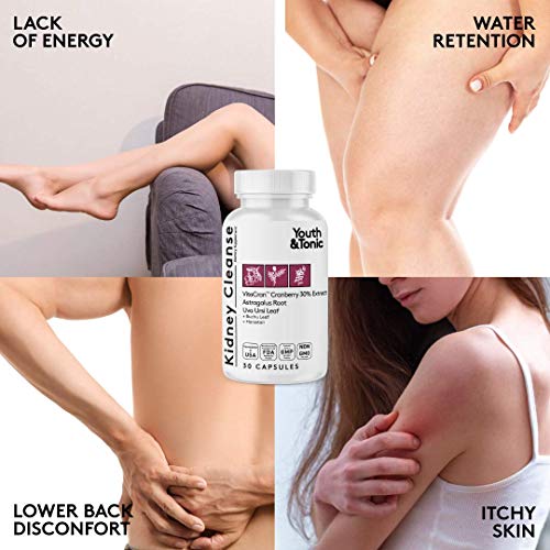 Youth & Tonic Kidney Cleanse Detox for Residual Metabolic Waste & Excess Body Water for Urinary Tract Youth & TonicUS supplements