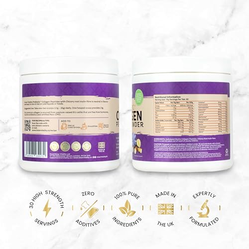 Prebiotic Collagen Powder - 390g Hydrolysed Bovine Collagen Peptides with Prebiotics for Gut Health & Skin Inner VitalityUS supplements
