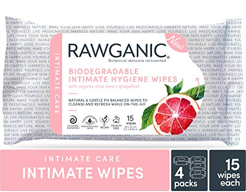 RAWGANIC Gentle Organic Intimate Hygiene Feminine Wipes, Hypoallergenic, Alcohol Free RawganicAu supplements