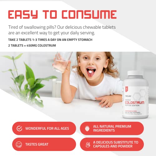 Bovine Colostrum Chewable Tablets - TBR Labs - with Immunoglobulins and Lactoferrin TBR LabsUS supplements