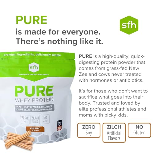SFH Pure Whey Protein Powder Best Tasting 100% Grass Fed Whey | All Natural SFHUS supplements