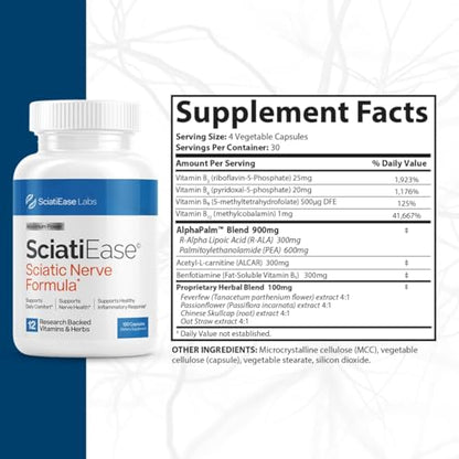 SciatiEase Sciatic Nerve Health Support - Sciatic Nerve Supplement with Pea, Vitamin B SciatiEaseUS supplements