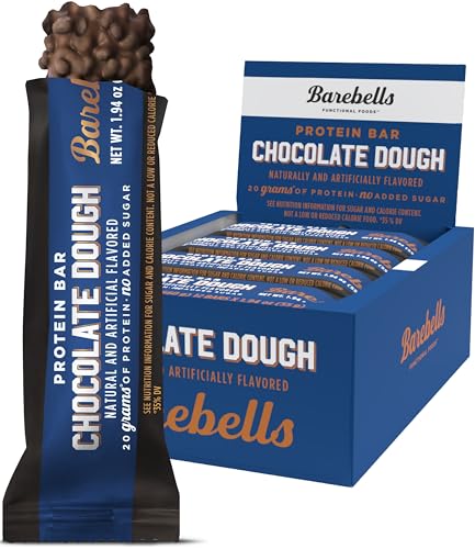 Barebells Protein Bars Chocolate Dough with 1g of Total Sugars - 12 Count, 1.9oz Bars BAREBELLSUS supplements