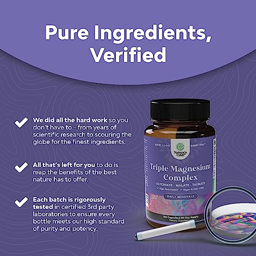 Triple Magnesium Complex Supplement 400mg Elemental - High Absorption Magnesium Natures CraftAu supplements