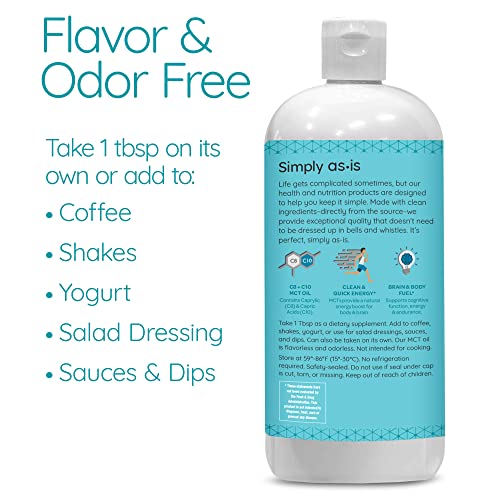 AS-IS Simply Premium MCT Oil C8 & C10 | Unflavored | 100% from Non-GMO Coconuts AS-ISAu supplements