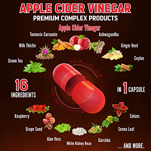 Zolotus 14x Strength Apple Cider Vinegar Capsules, Equivalent to 14500mg, with Turmeric ZolotusUS supplements