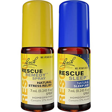 Day & Night Bundle, Bach RESCUE REMEDY Spray, Natural Stress Relief [and] RESCUE SLEEP Spray RESCUEAu supplements