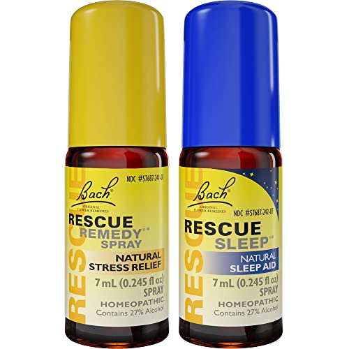 Day & Night Bundle, Bach RESCUE REMEDY Spray, Natural Stress Relief [and] RESCUE SLEEP Spray RESCUEAu supplements