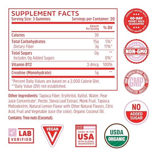 Zhou Nutrition Creatine Monohydrate Chewables 5g for Men & Women, Sugar Free Zhou NutritionUS supplements