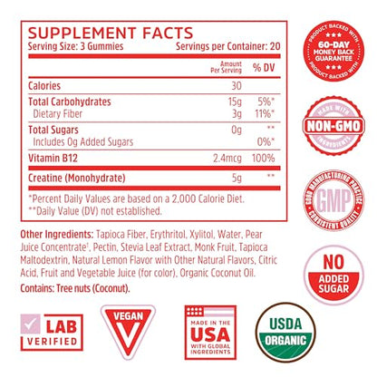 Zhou Nutrition Creatine Monohydrate Chewables 5g for Men & Women, Sugar Free Zhou NutritionUS supplements