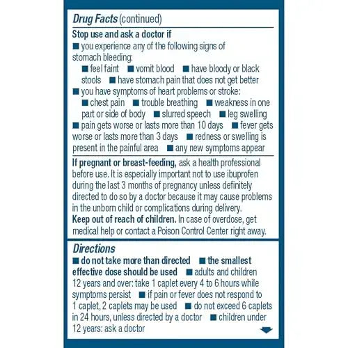Advil Ibuprofen Coated Caplets Pain Reliever and Fever Reducer 200 Milligram 24Ct AdvilAu supplements