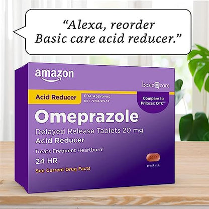 Amazon Basic Care Omeprazole Delayed Release Tablets 20 mg, Treats Frequent Amazon Basic CareUS supplements