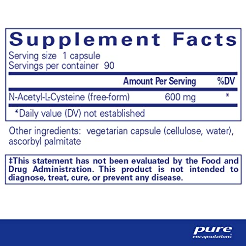 Pure Encapsulations NAC 600 mg - NAC Supplement for Lung Health & Immune Support Pure EncapsulationsUS supplements