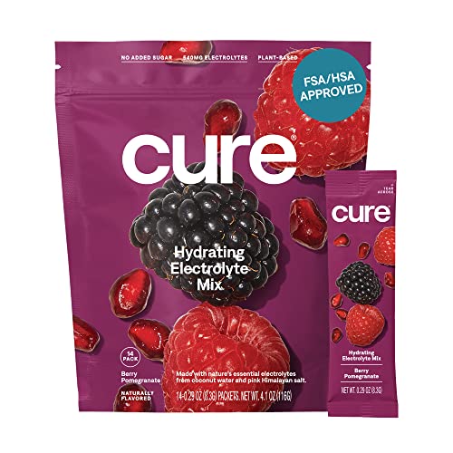Cure Hydrating Plant Based Electrolyte Mix | FSA & HSA Eligible | Powder for Dehydration Cure HydrationUS supplements