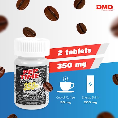 PEPTIME Energy Tablets, Vitamin B6 and B12 Caffeine Pills, 350 mg Caffeine PEPTIME EnergyUS supplements