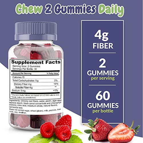 Fiber Prebiotic Gummies Sugar Free, Keto Friendly 2 Pack | Gut Cleansing, Digestive Health Health SuppliedUS supplements