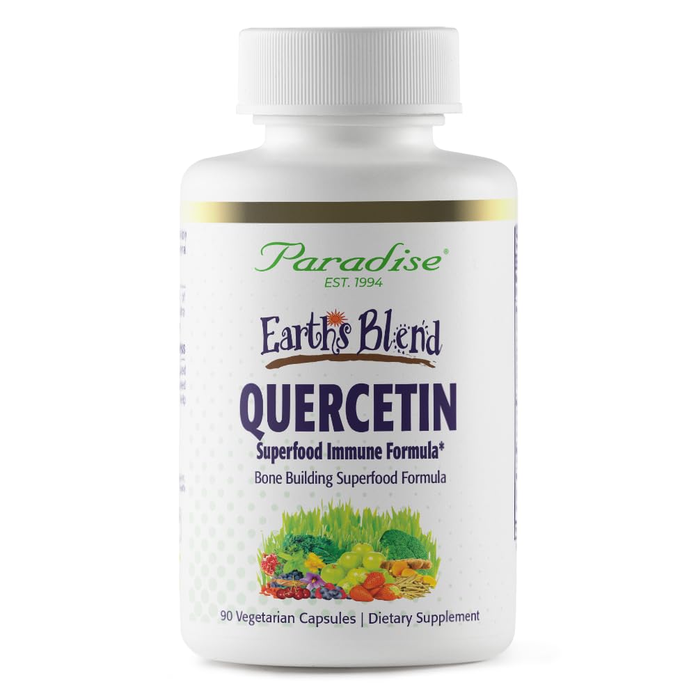 Paradise Herbs Earth's Blend Quercetin, for Immunity, Antioxidant Activity, Probiotics, Adaptogens, Vegan, Non GMO, Gluten Free, 90 Vegetarian Capsules Paradise HerbsAu supplements
