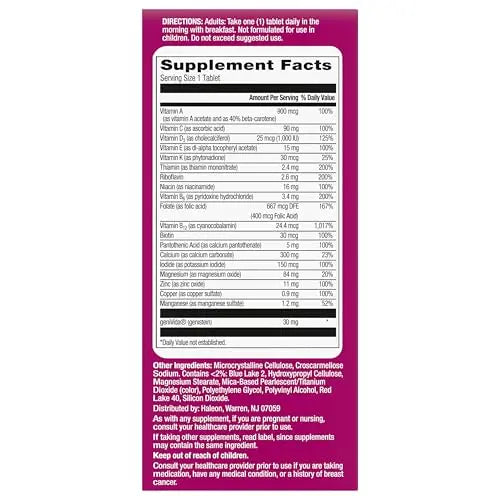 Centrum Complete Multivitamin Supplement + Hot Flash Support Menopause Support Tablets, with Clinically Studied geniVida, 30 Count CentrumAu supplements