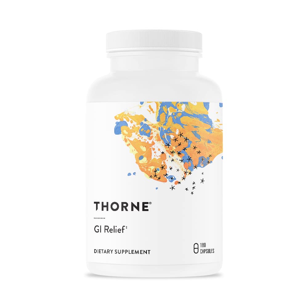 Thorne GI Relief - Digestion Supplement Supports Gut Health & Bloating Relief - Made with Marshmallow Root Extract & Digestive Enzymes - 180 Capsules - 90 Servings ThorneUS supplements