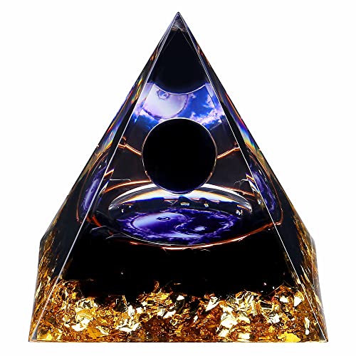 Yin Yang Healing Crystal Orgonite Pyramid - Tai Chi with Obsidian Ball - Taiji Reiki Chakra Meditation FENGSHUI-CAISHENAu supplements
