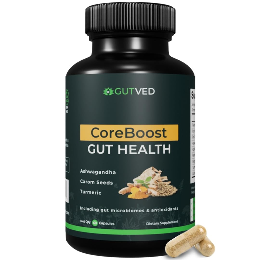 GUTVED Bloating & Gas Relief Probiotic for Women & Men | 9-in-1 Gut & Digestive Support with Probiotics, Prebiotic Inulin, Turmeric, Ginger & Fennel | Daily Plant-Based Capsules, 60 Count GUTVEDAu supplements