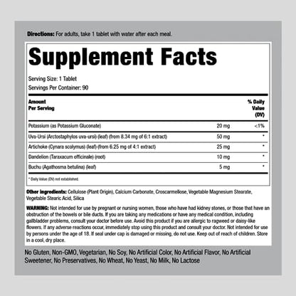 Water Pill | 90 Tablets | Super Strength | with Potassium | Non-GMO, Gluten Free Supplement Piping RockUS supplements