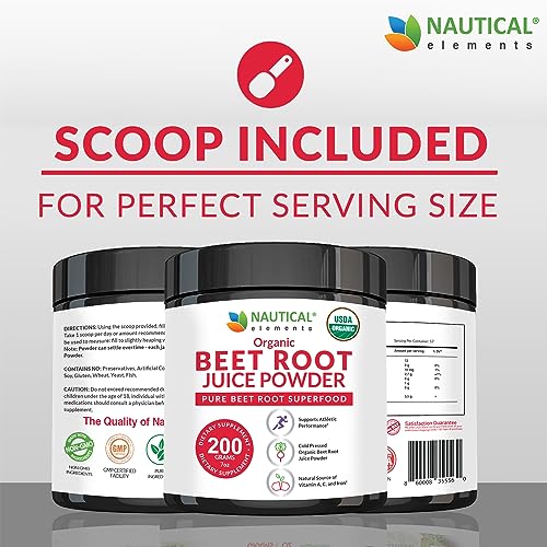 Beet Juice Powder Organic - Cold Pressed - 20:1 Concentrate - Concentrated Beet Root Nautical ElementsUS supplements