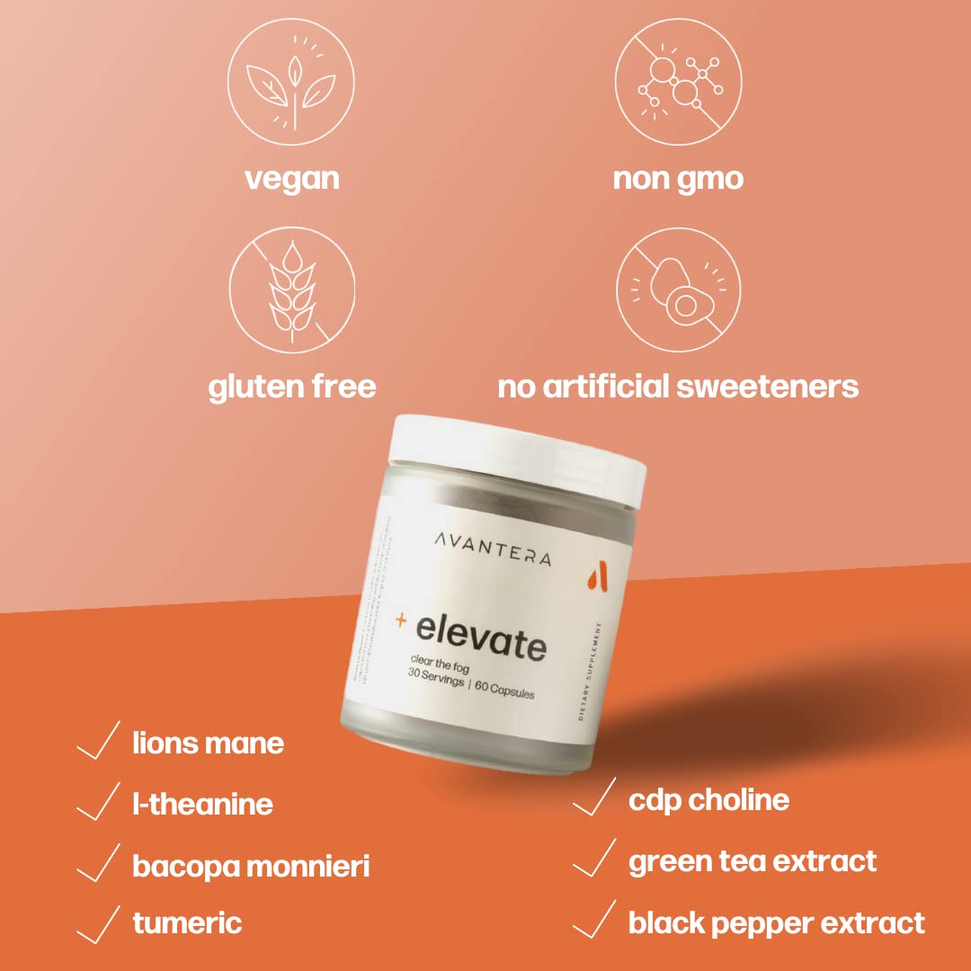 Avantera Premium Nootropic, Elevate | Energy, Focus, Mood, & Gut Health | 30 Day Supply AvanteraUS supplements