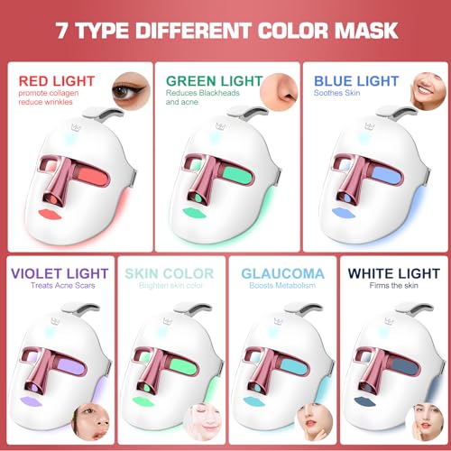 Red Light Therapy M-Ask Red Light Facial M-Ask Red Light Therapy for Face 7-1 Colors Light for Face Home Use LORICKAu supplements