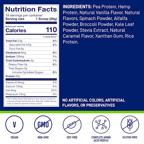 LeanFit Plant-Based Protein & Greens Natural Vanilla – 20g Plant Protein + 4 Leafy Greens LeanFitUS supplements