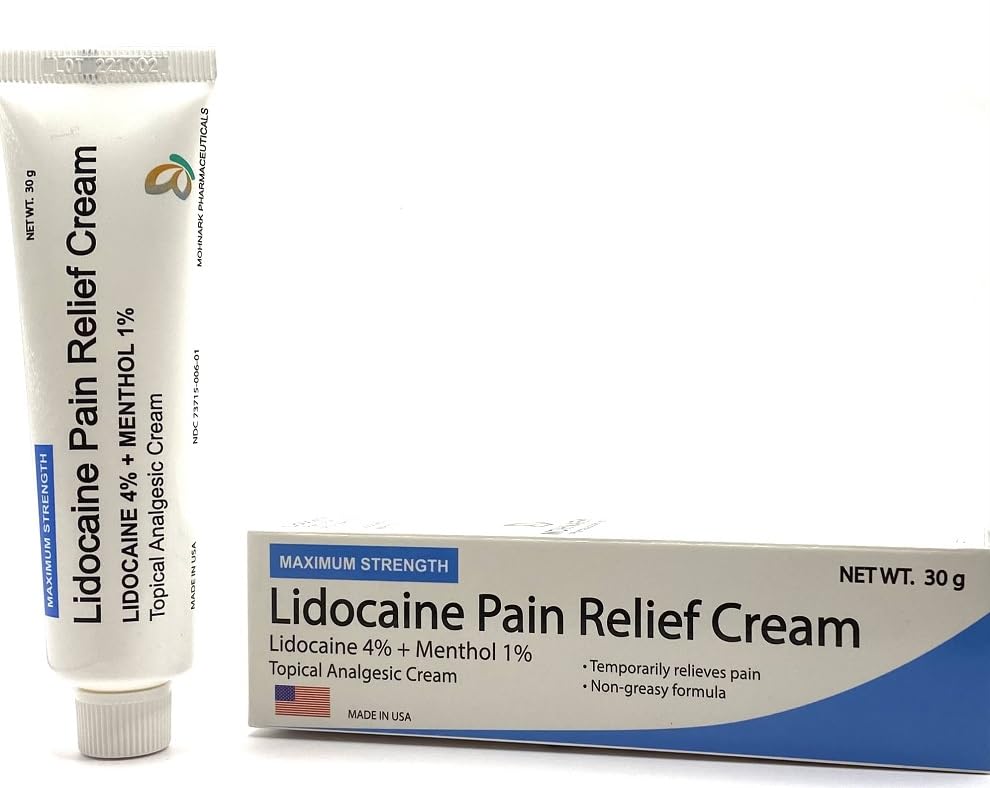 MOHNARK Pain Relief Cream with Lidocaine 4% and 1% Menthol | Includes Vitamin E | Numbs Away Pain Faster | Non-Greasy MOHNARKAu supplements