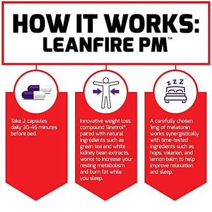 Force Factor LeanFire PM Weight Loss Pills for Women & Men, Fat Burner & Overnight Force FactorUS supplements